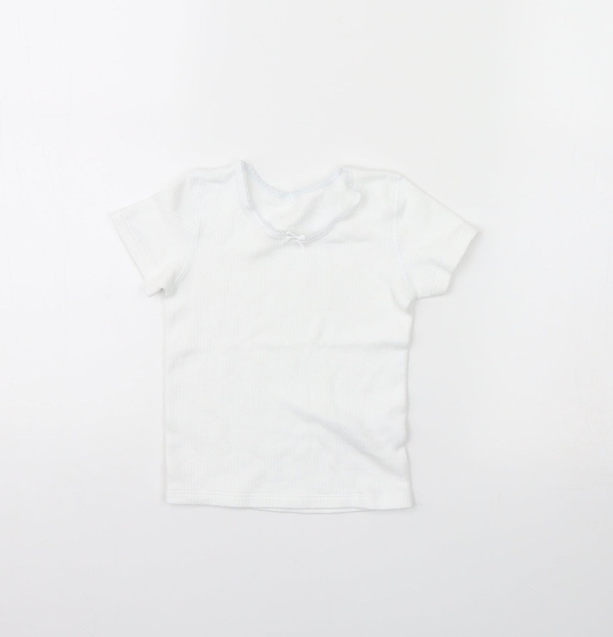 Additional front view of Marks & Spencer girls’ white basic t-shirt, size 3, years