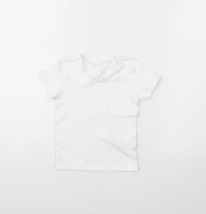 Additional front view of Marks & Spencer girls’ white basic t-shirt, size 3, years