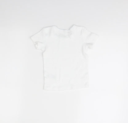 Back view of Marks & Spencer girls’ white basic t-shirt, size 3, years