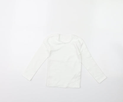 Additional front view of Marks & Spencer girls’ white basic t-shirt, size 3, years