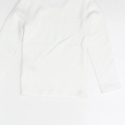 Brand and care label for Marks & Spencer girls’ white basic t-shirt, size 3, years