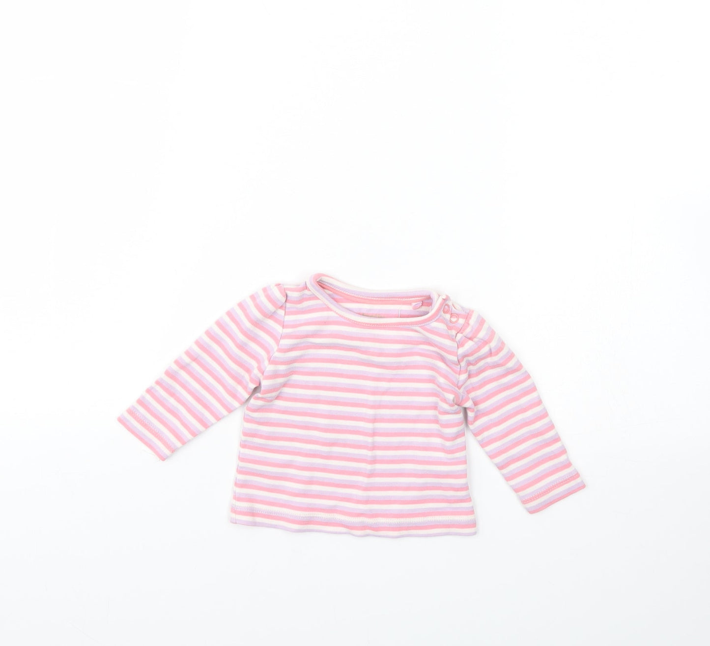lulipu Girls Purple Striped  Basic T-Shirt Size 3-6 Months