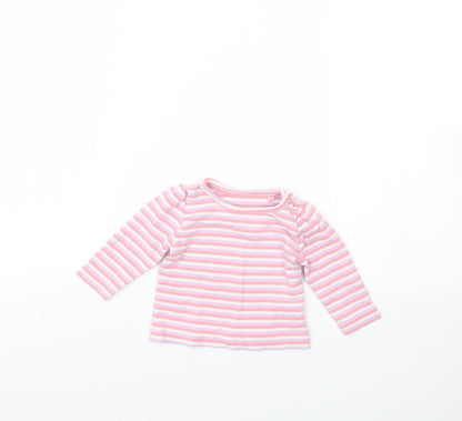 lulipu Girls Purple Striped  Basic T-Shirt Size 3-6 Months