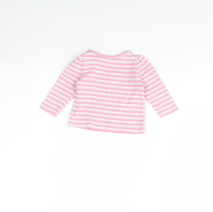 lulipu Girls Purple Striped  Basic T-Shirt Size 3-6 Months