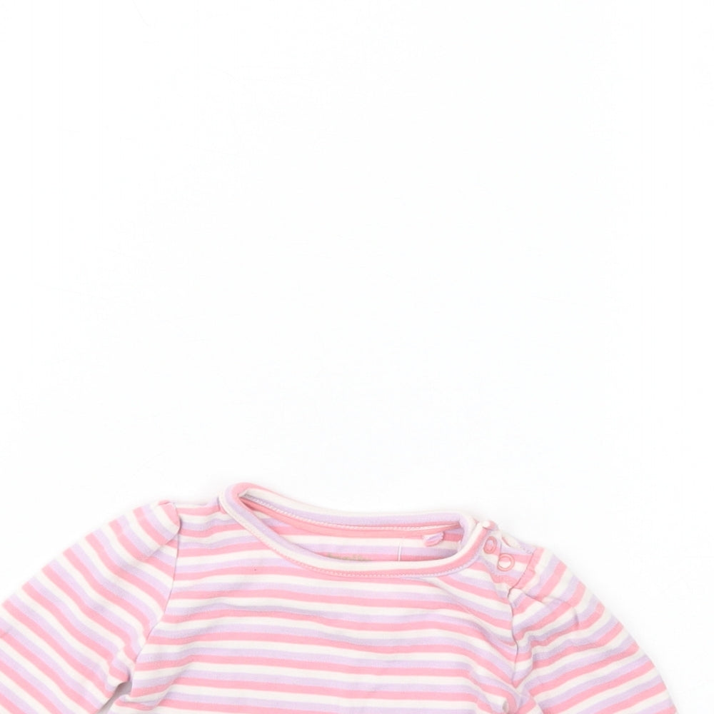 lulipu Girls Purple Striped  Basic T-Shirt Size 3-6 Months
