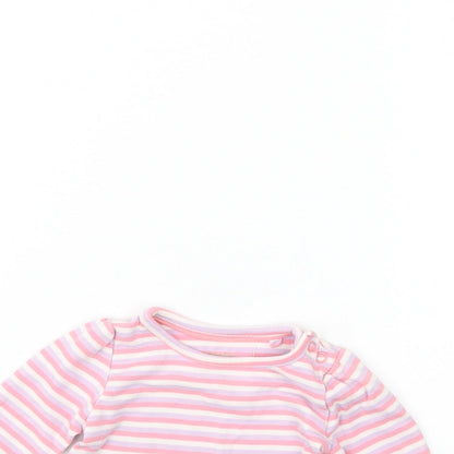 lulipu Girls Purple Striped  Basic T-Shirt Size 3-6 Months