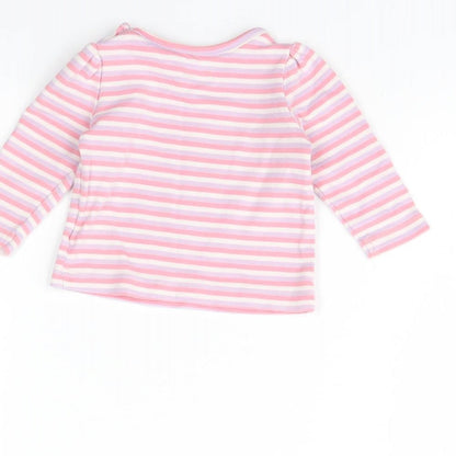 lulipu Girls Purple Striped  Basic T-Shirt Size 3-6 Months
