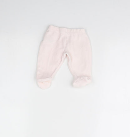 M&S Girls Pink   Jogger Trousers Size 0-3 Months