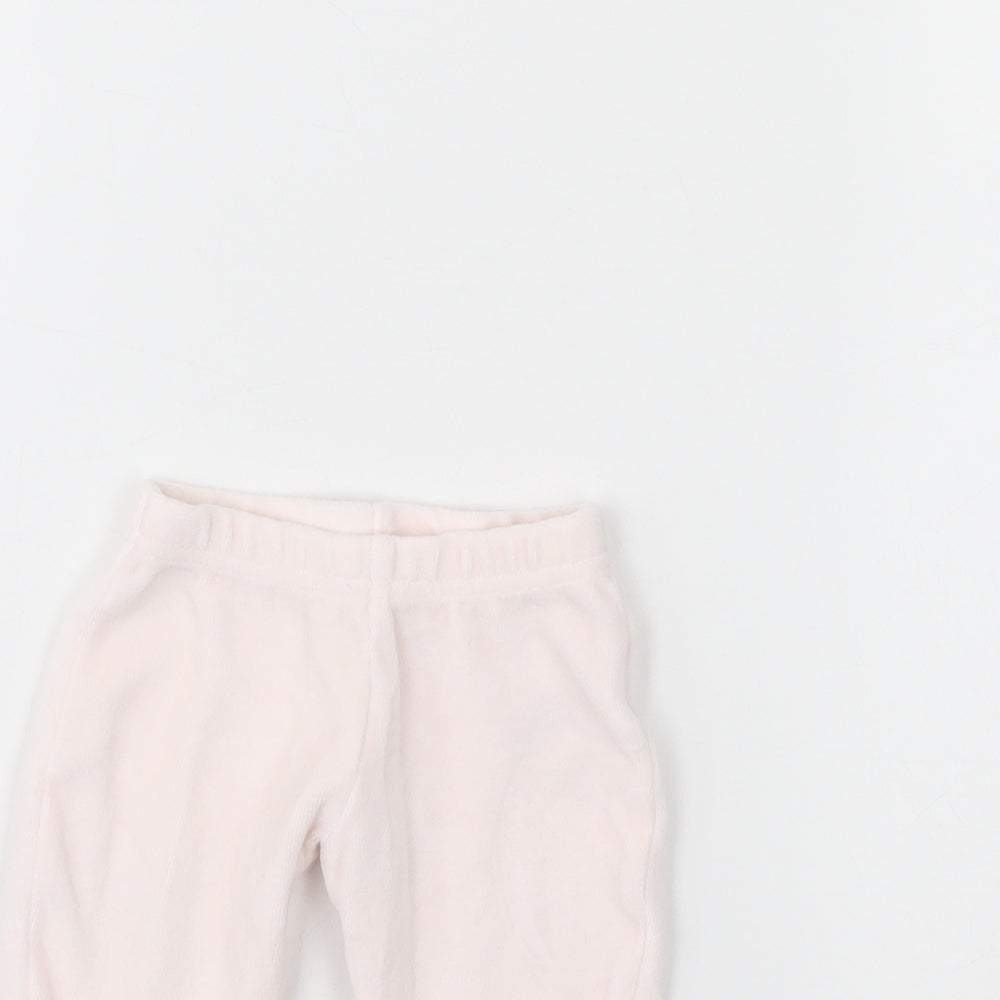 M&S Girls Pink   Jogger Trousers Size 0-3 Months
