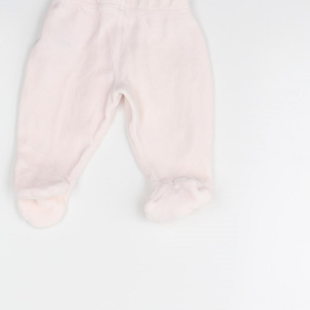 M&S Girls Pink   Jogger Trousers Size 0-3 Months