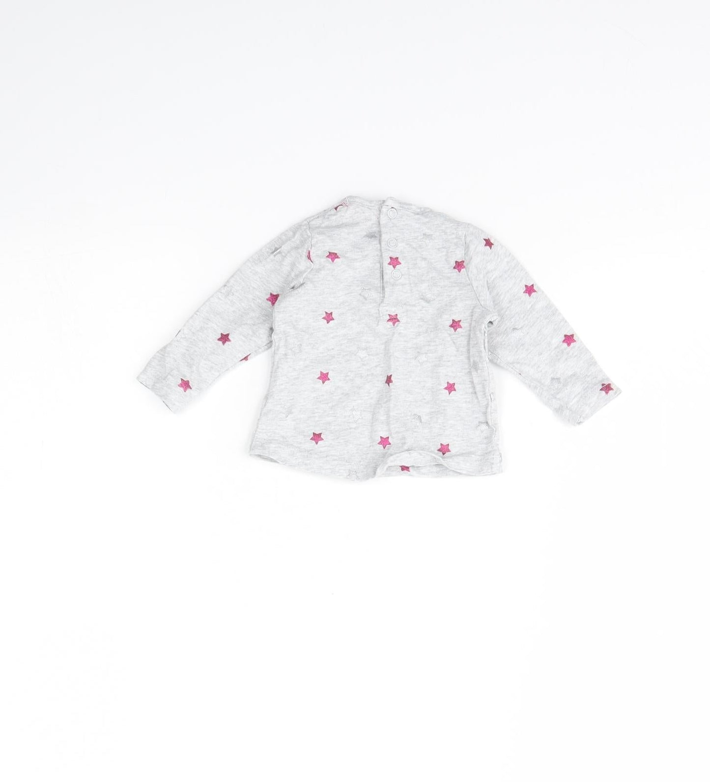 TISSAIA Girls Grey Spotted  Basic T-Shirt Size 3-6 Months