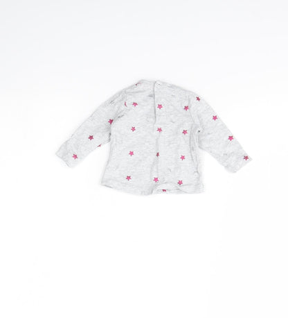 TISSAIA Girls Grey Spotted  Basic T-Shirt Size 3-6 Months
