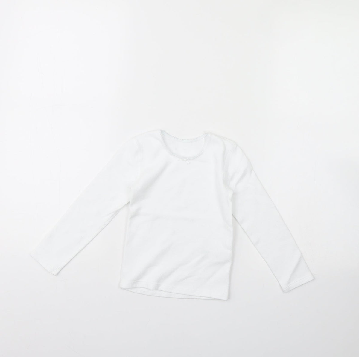 Additional front view of Marks & Spencer girls’ white basic t-shirt, size 3, years