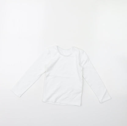 Additional front view of Marks & Spencer girls’ white basic t-shirt, size 3, years