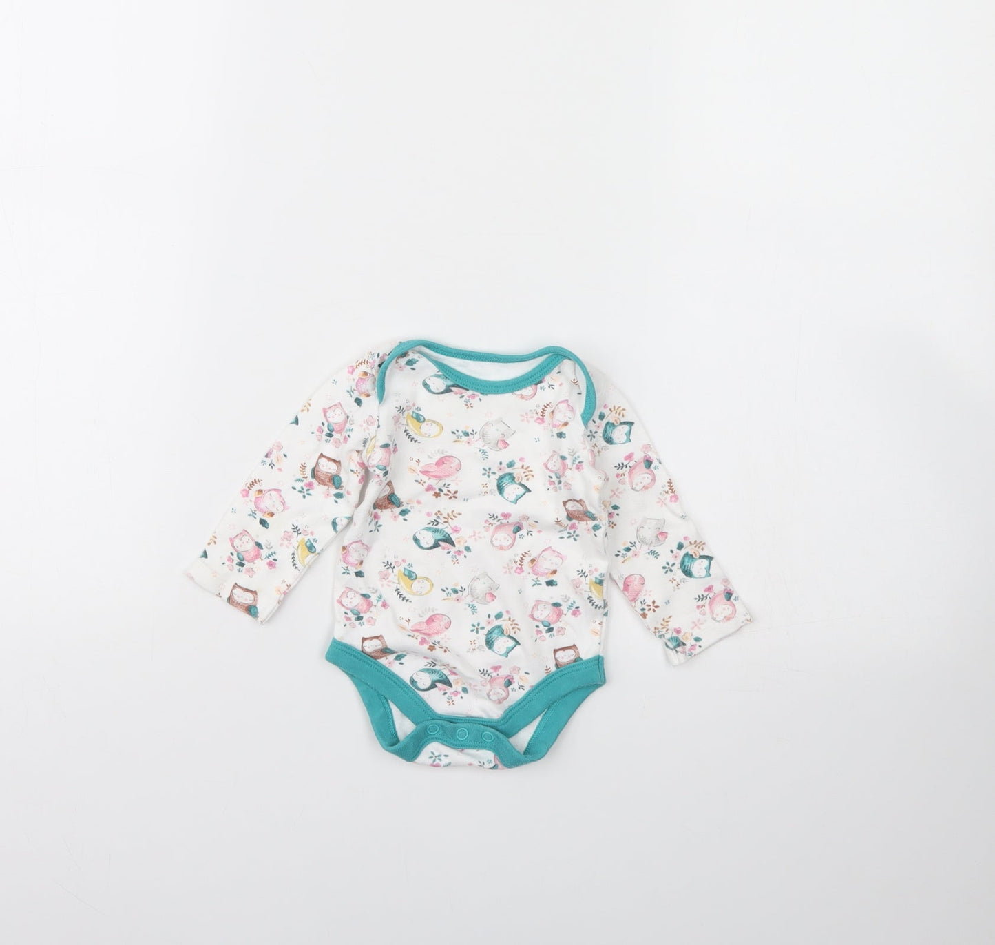 TU Girls White Animal Print  Babygrow One-Piece Size 3-6 Months