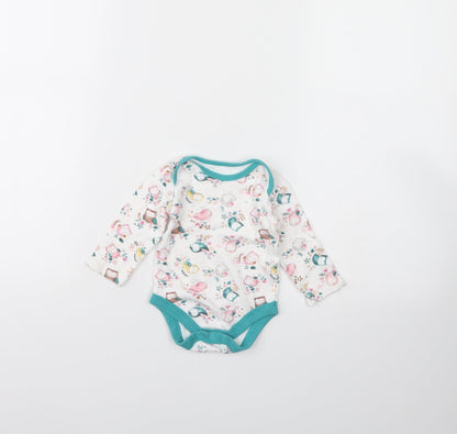 TU Girls White Animal Print  Babygrow One-Piece Size 3-6 Months