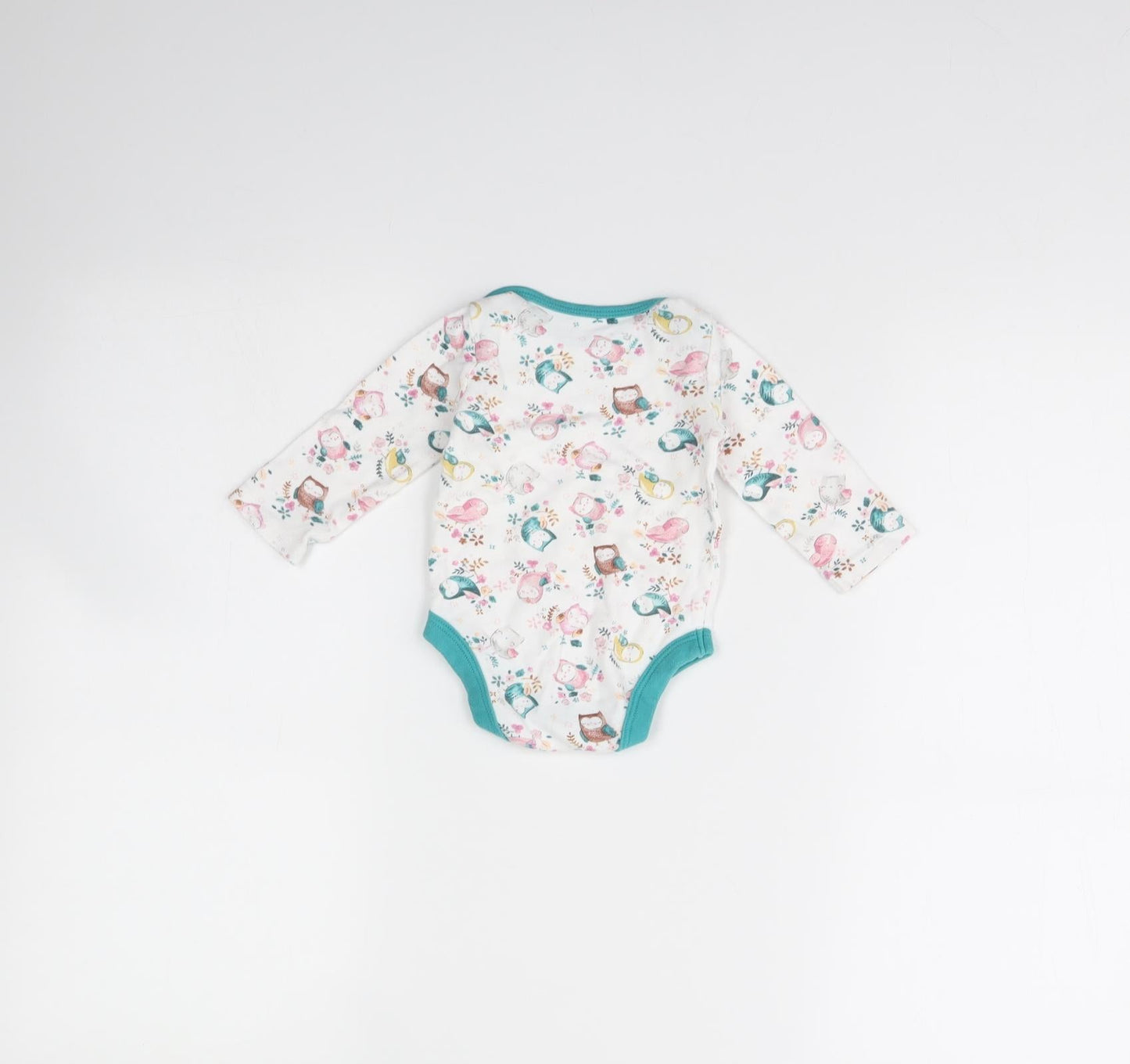 TU Girls White Animal Print  Babygrow One-Piece Size 3-6 Months