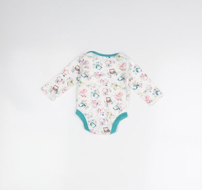 TU Girls White Animal Print  Babygrow One-Piece Size 3-6 Months