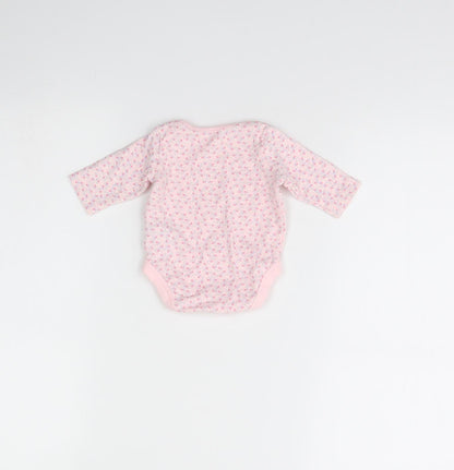 Mothercare Girls Pink Floral  Babygrow One-Piece Size 0-3 Months  - Up to 1 month