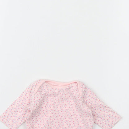 Mothercare Girls Pink Floral  Babygrow One-Piece Size 0-3 Months  - Up to 1 month