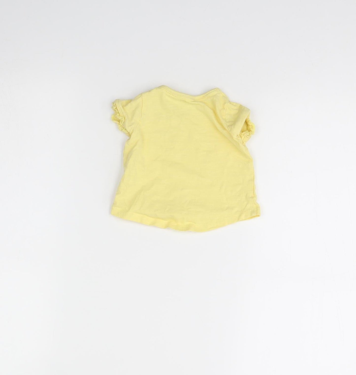 F&F Girls Yellow   Basic T-Shirt Size 0-3 Months