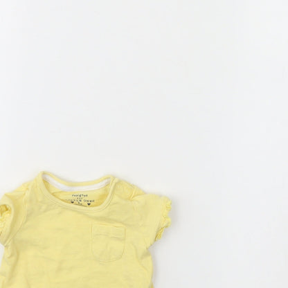 F&F Girls Yellow   Basic T-Shirt Size 0-3 Months