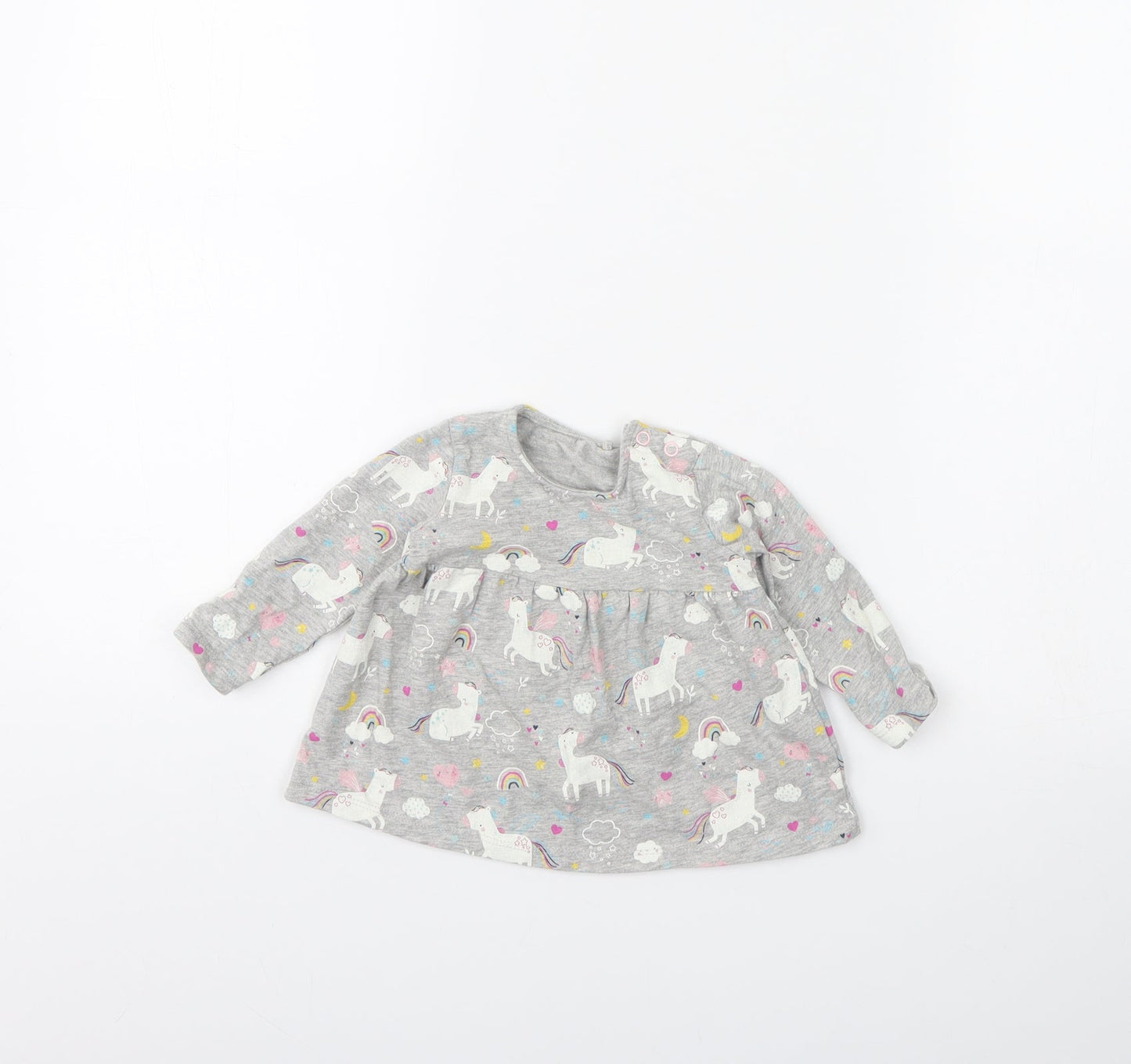 TU  Grey Animal Print  Fit & Flare  Size 3-6 Months  - unicorn