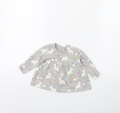 TU  Grey Animal Print  Fit & Flare  Size 3-6 Months  - unicorn