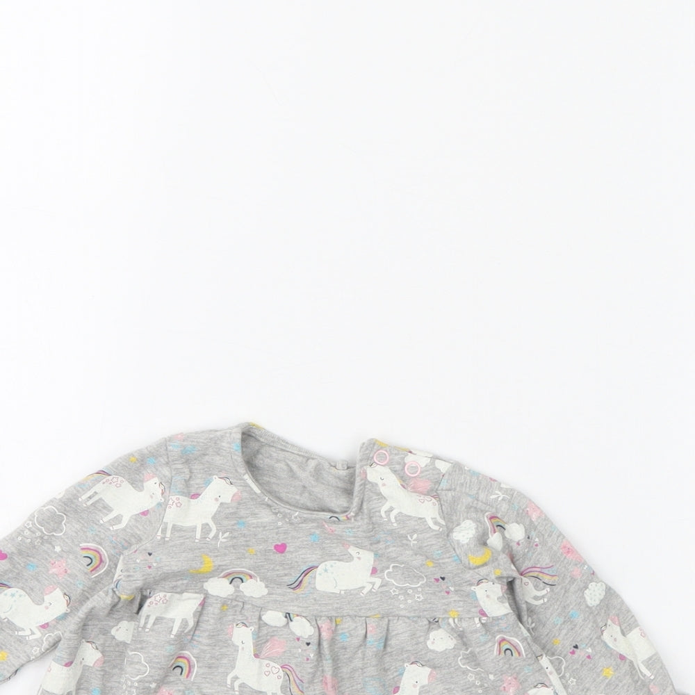 TU  Grey Animal Print  Fit & Flare  Size 3-6 Months  - unicorn