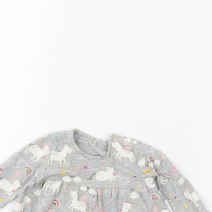 TU  Grey Animal Print  Fit & Flare  Size 3-6 Months  - unicorn