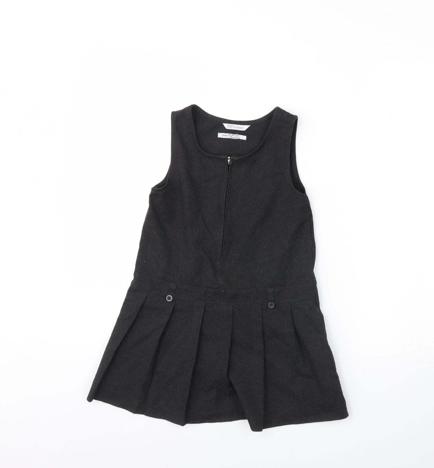 F&F Girls Grey   Pinafore/Dungaree Dress  Size 5 Years