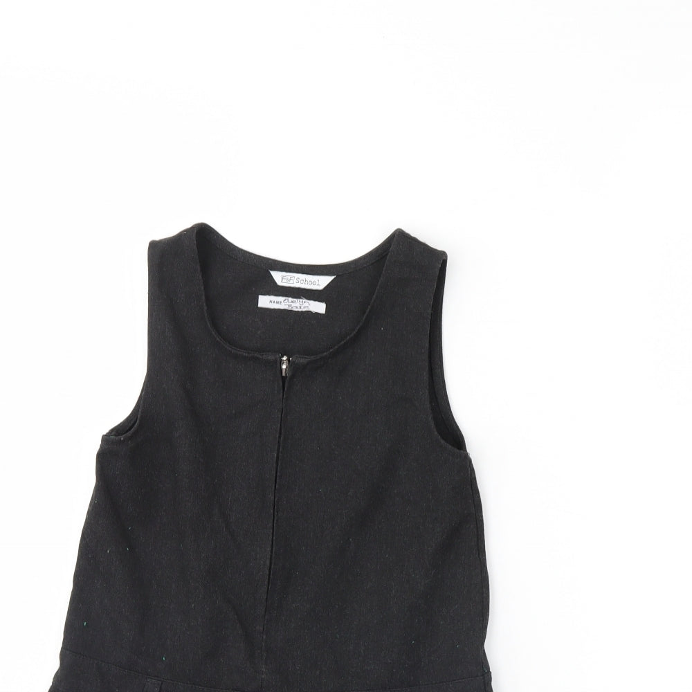 F&F Girls Grey   Pinafore/Dungaree Dress  Size 5 Years