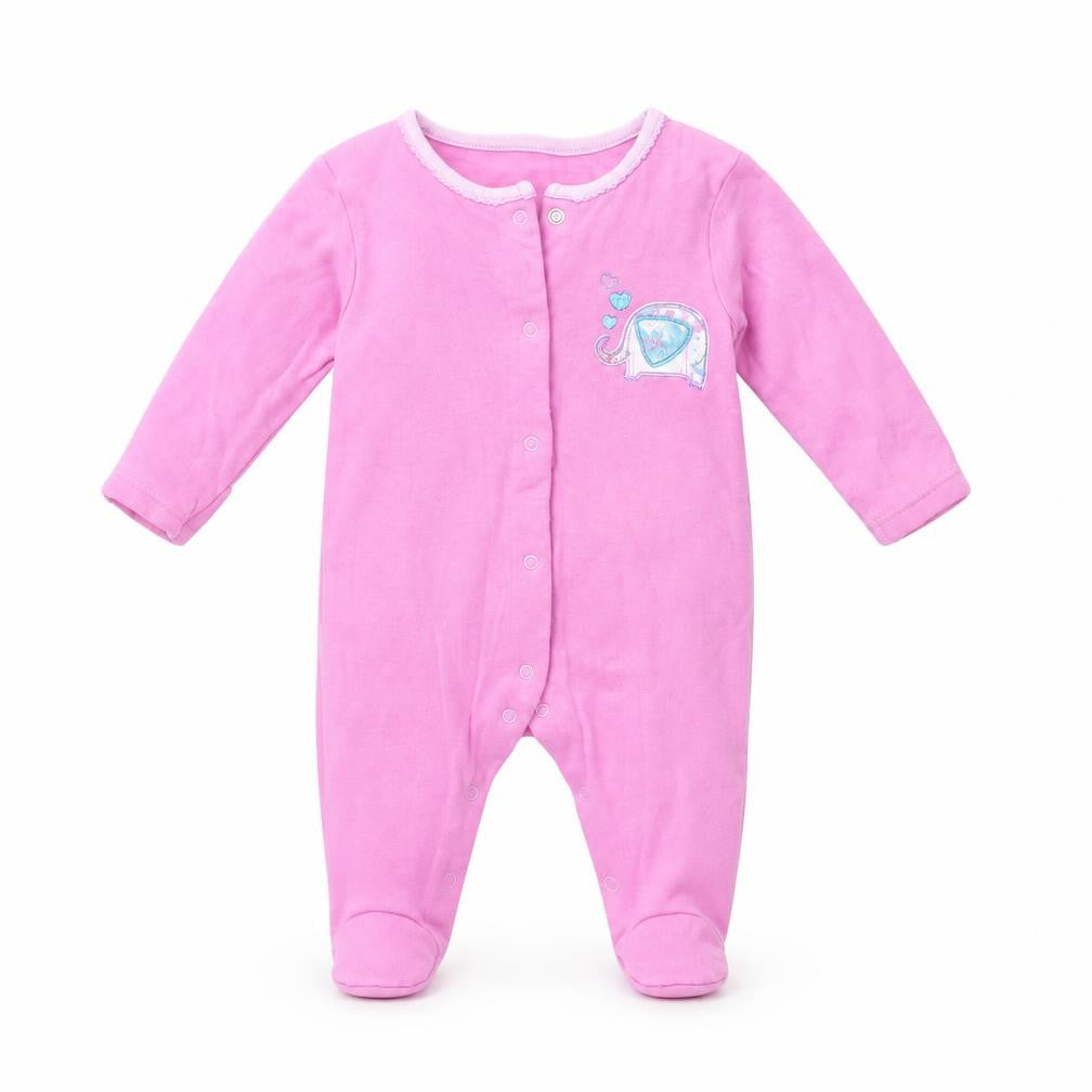 Front view of F&F girls’ purple babygrow one-piece, size 0-3, months
