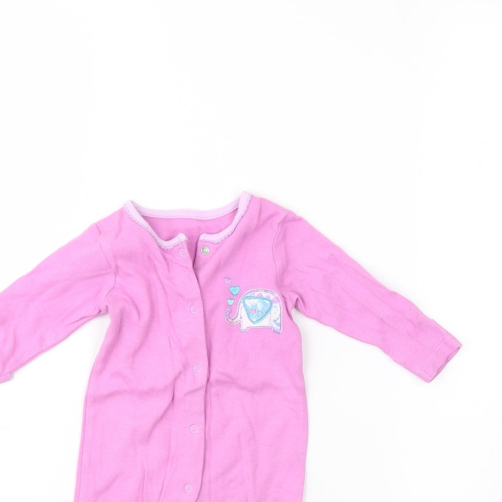 F&F Girls Purple   Babygrow One-Piece Size 0-3 Months