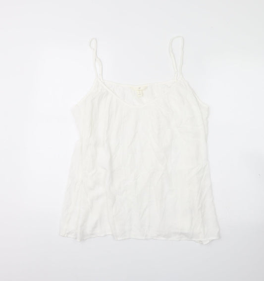 Womens UK Size L H&M White Basic Tank