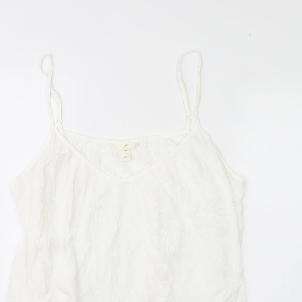 Womens UK Size L H&M White Basic Tank