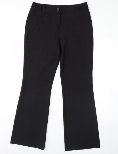 Womens UK Size 34 in Preworn Regular Fit Dress Pants Black Trousers