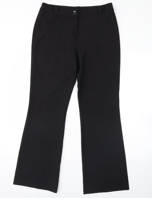 Womens UK Size 34 in Preworn Regular Fit Dress Pants Black Trousers