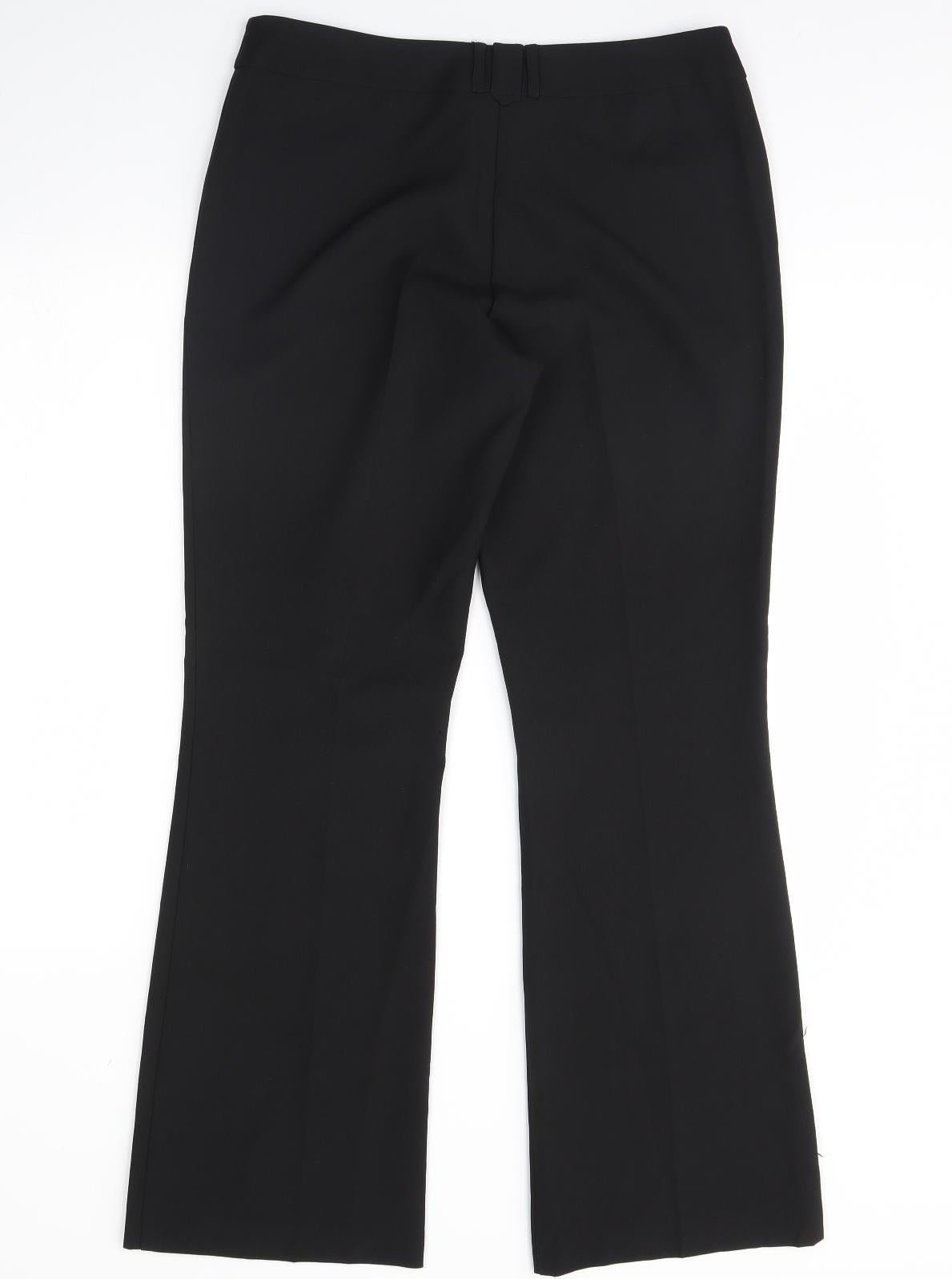 Womens UK Size 34 in Preworn Regular Fit Dress Pants Black Trousers