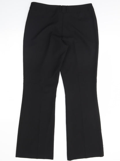 Womens UK Size 34 in Preworn Regular Fit Dress Pants Black Trousers