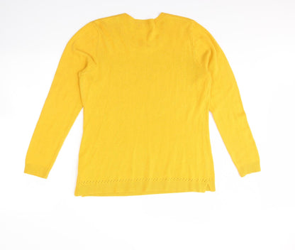 Womens UK Size 16 Papaya Yellow Pullover Jumper