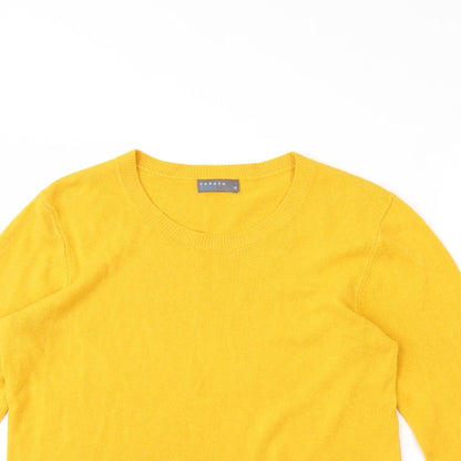 Womens UK Size 16 Papaya Yellow Pullover Jumper