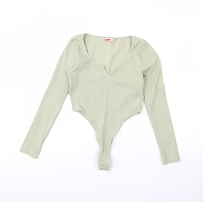 Misspap Womens Green   Bodysuit One-Piece Size 10