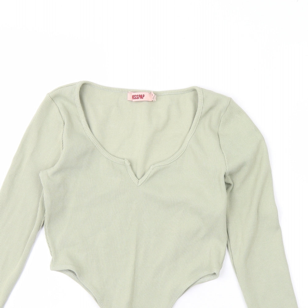 Misspap Womens Green   Bodysuit One-Piece Size 10