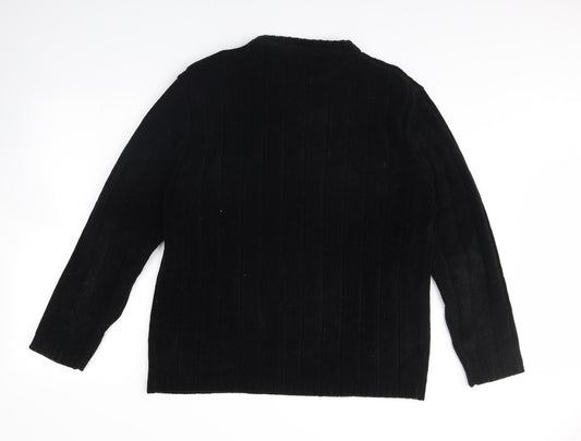 Easy  Mens Black   Pullover Jumper Size L