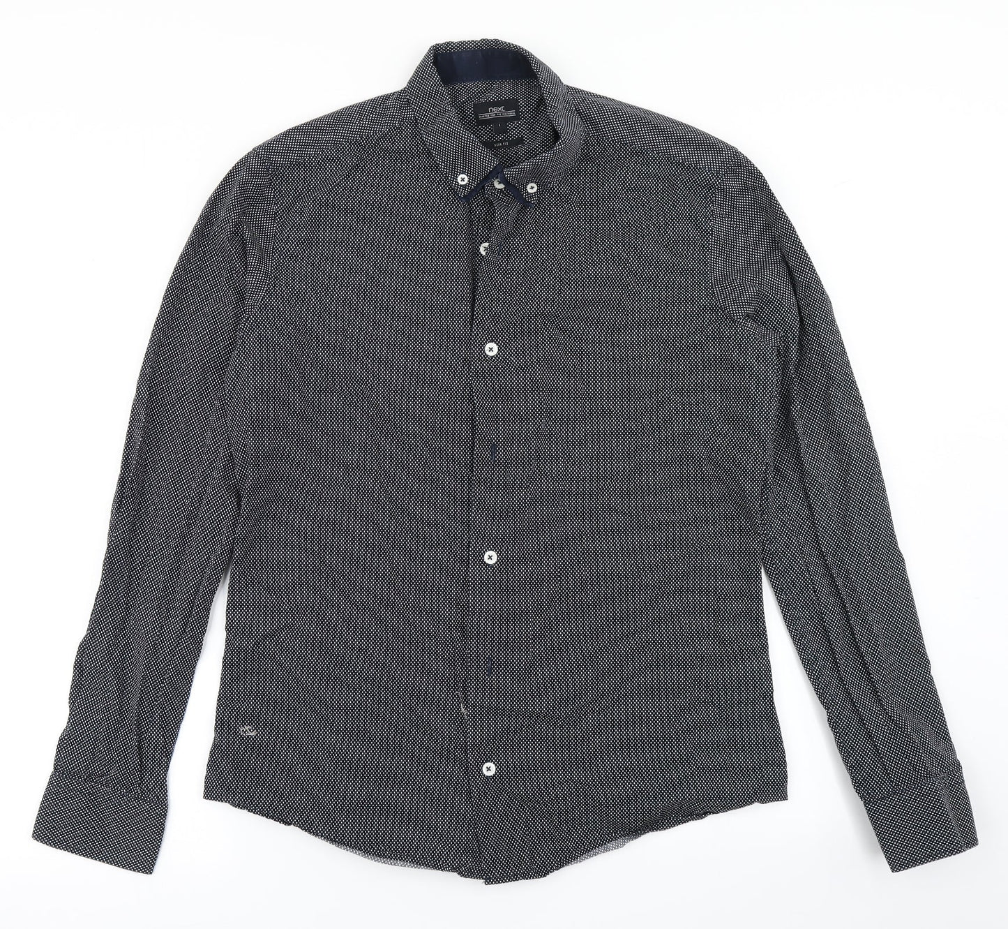 Mens UK Size L NEXT Black  Button-Up Long Sleeve Casual Shirt