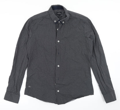 Mens UK Size L NEXT Black  Button-Up Long Sleeve Casual Shirt