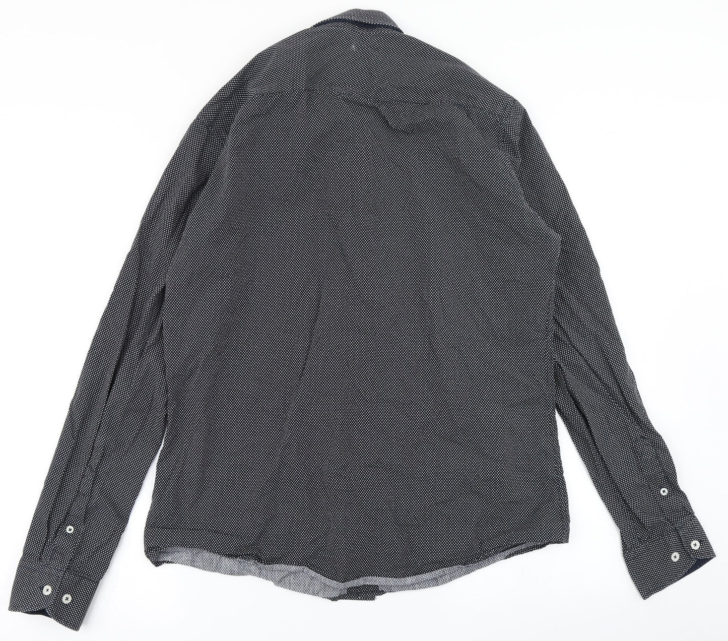 Mens UK Size L NEXT Black  Button-Up Long Sleeve Casual Shirt