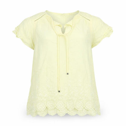 Womens UK Size 14 M&Co Yellow Basic Blouse