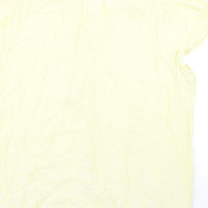 Womens UK Size 14 M&Co Yellow Basic Blouse